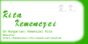 rita kemenczei business card